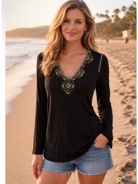 Women’s Hale Bob beaded blouse